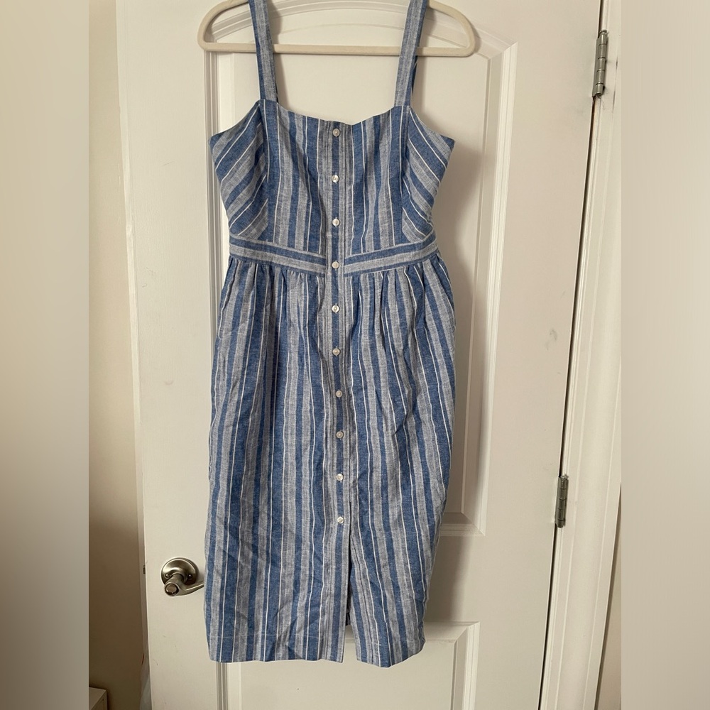 Draper James blue and white stripe dress